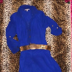 Charlotte Russe blue dress Gold buttons small